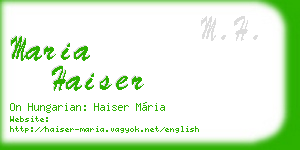 maria haiser business card